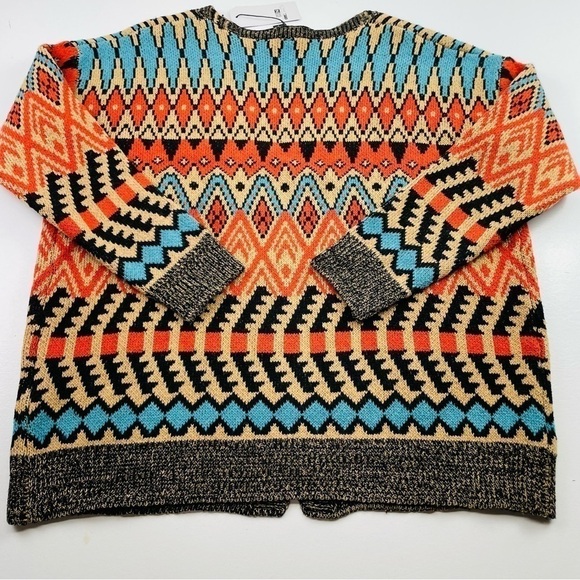 Noracora‎ Open Cardigan Women Size Small Knitting Cardigan Wool Aztec Tribal - Picture 4 of 13